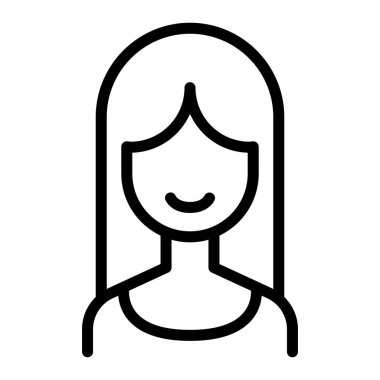 İnce çizgili kadın ikonu. Vektör illüstrasyon grafik tasarımı