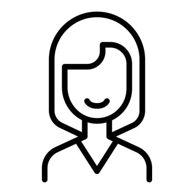 İnce çizgili kadın ikonu. Vektör illüstrasyon grafik tasarımı