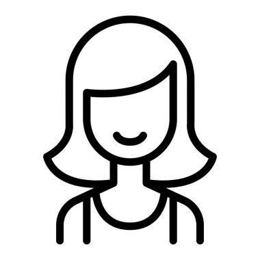 İnce çizgili kadın ikonu. Vektör illüstrasyon grafik tasarımı