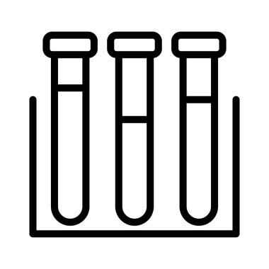 İnce çizgi şeklinde bir laboratuvar simgesi. Vektör illüstrasyon grafik tasarımı