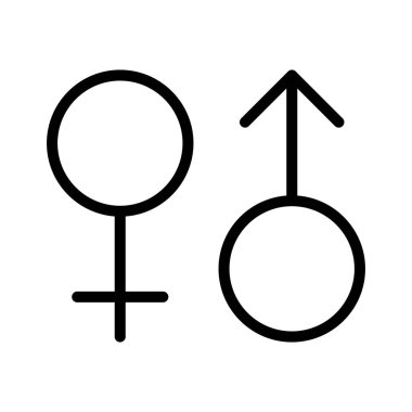 İnce çizgi şeklinde seks ikonu. Vektör illüstrasyon grafik tasarımı