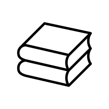 İnce çizgi şeklinde bir kitap ikonu. Vektör illüstrasyon grafik tasarımı