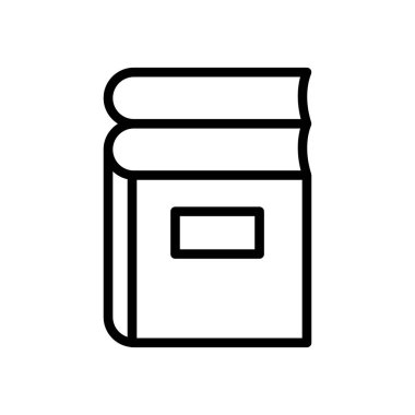 İnce çizgi şeklinde bir kitap ikonu. Vektör illüstrasyon grafik tasarımı