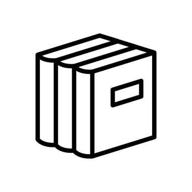 İnce çizgi şeklinde bir kitap ikonu. Vektör illüstrasyon grafik tasarımı