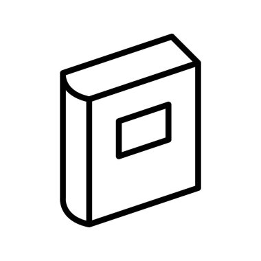 İnce çizgi şeklinde bir kitap ikonu. Vektör illüstrasyon grafik tasarımı