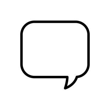 İnce çizgi şeklinde sohbet ikonu. Vektör illüstrasyon grafik tasarımı