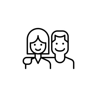 İnce çizgili bir çift simgesi. Vektör illüstrasyon grafik tasarımı