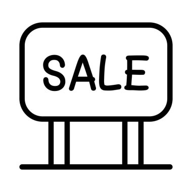 İnce çizgi şeklinde satış simgesi. Vektör illüstrasyon grafik tasarımı