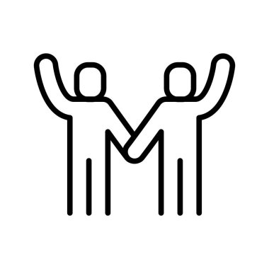 Arkadaşlık ikonu ince çizgi şeklinde. Vektör illüstrasyon grafik tasarımı