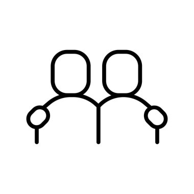 Arkadaşlık ikonu ince çizgi şeklinde. Vektör illüstrasyon grafik tasarımı