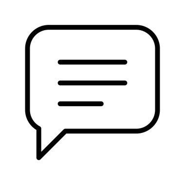 Konuşma, tartışma, ince çizgi şeklinde konuşma ikonu. Vektör illüstrasyon grafik tasarımı