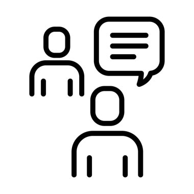 Konuşan, ince çizgili bir ikon. Vektör illüstrasyon grafik tasarımı