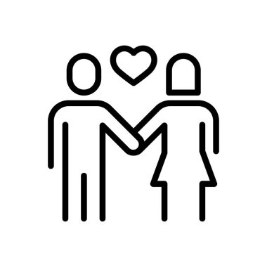 İnce çizgili bir çift simgesi. Vektör illüstrasyon grafik tasarımı