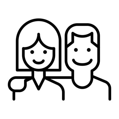 İnce çizgili bir çift simgesi. Vektör illüstrasyon grafik tasarımı