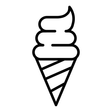 İnce çizgi şeklinde dondurma ikonu. Vektör illüstrasyon grafik tasarımı