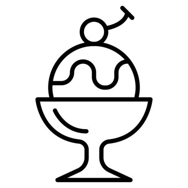 İnce çizgi şeklinde dondurma ikonu. Vektör illüstrasyon grafik tasarımı