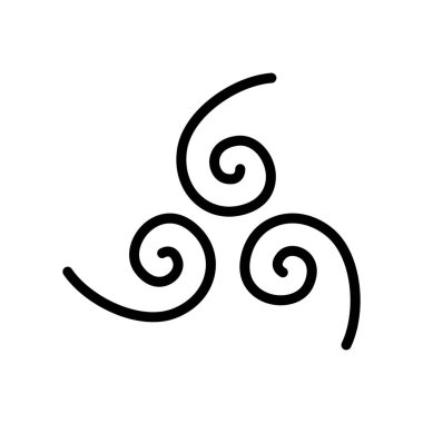 İnce çizgi şeklinde rüzgar simgesi. Vektör illüstrasyon grafik tasarımı