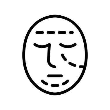 İnce çizgi şeklinde estetik ameliyat ikonu. Vektör illüstrasyon grafik tasarımı