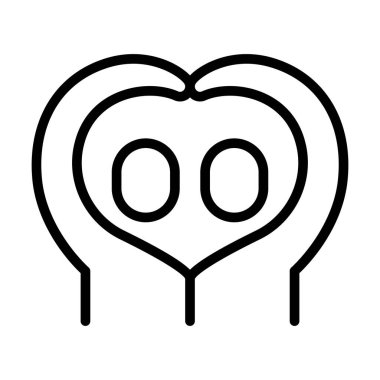 Kore aşk jesti ikonu ince çizgi şeklinde. Vektör illüstrasyon grafik tasarımı