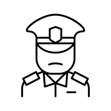 Komutan simgesi ince çizgi şeklinde. Vektör illüstrasyon grafik tasarımı