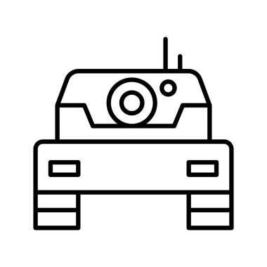 İnce çizgi şeklinde bir tank simgesi. Vektör illüstrasyon grafik tasarımı