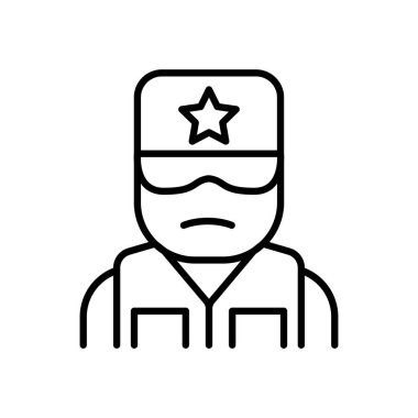 Denizci simgesi ince çizgi şeklinde. Vektör illüstrasyon grafik tasarımı