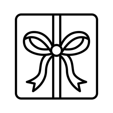 İnce çizgi biçimi Vektör grafik tasarımı ile hediye simgesi