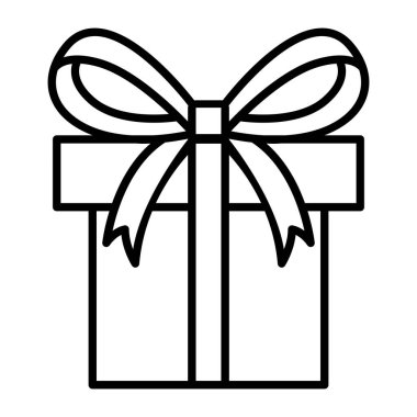İnce çizgi biçimi Vektör grafik tasarımı ile hediye simgesi