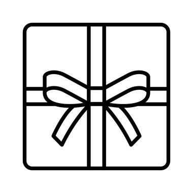 İnce çizgi biçimi Vektör grafik tasarımı ile hediye simgesi