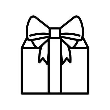 İnce çizgi biçimi Vektör grafik tasarımı ile hediye simgesi