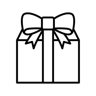 İnce çizgi biçimi Vektör grafik tasarımı ile hediye simgesi