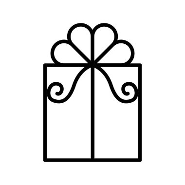 İnce çizgi biçimi Vektör grafik tasarımı ile hediye simgesi