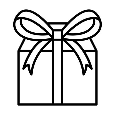 İnce çizgi biçimi Vektör grafik tasarımı ile hediye simgesi