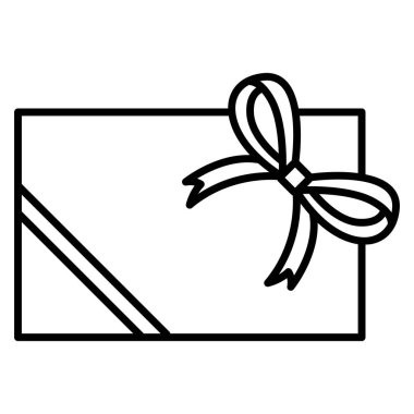 İnce çizgi biçimi Vektör grafik tasarımı ile hediye simgesi