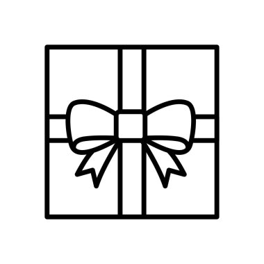 İnce çizgi biçimi Vektör grafik tasarımı ile hediye simgesi