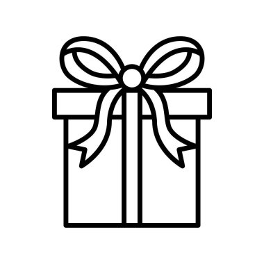 İnce çizgi biçimi Vektör grafik tasarımı ile hediye simgesi