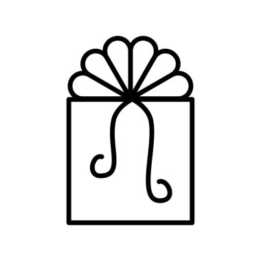 İnce çizgi biçimi Vektör grafik tasarımı ile hediye simgesi