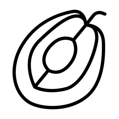 İnce çizgi biçimli Avokado simgesi Vector grafik tasarımı