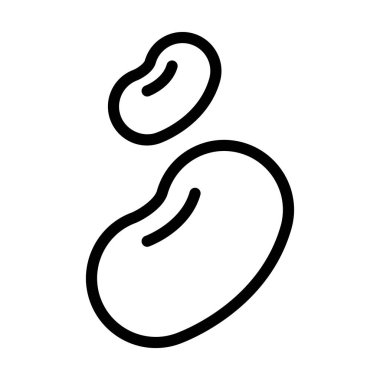 İnce çizgi biçimli fasulye ikonu Vektör illüstrasyon grafik tasarımı