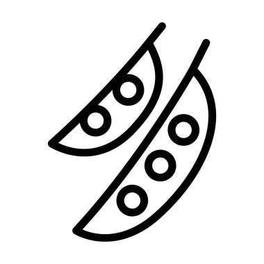 İnce çizgi biçimli Bezelye Simgesi Vektör Grafik Tasarımı