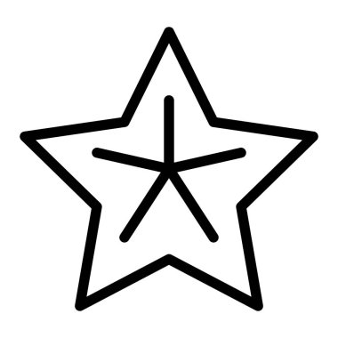 İnce çizgi biçimli yıldız meyve ikonu Vektör illüstrasyon grafik tasarımı