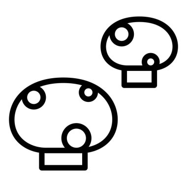 İnce çizgi biçimli mantar simgesi Vektör grafik tasarımı