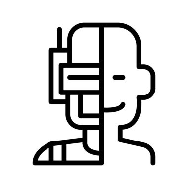 Cyborg icon in thin line style Vector illustration graphic design
