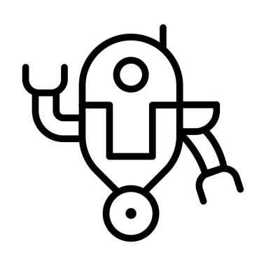 İnce çizgi biçimli robot simgesi Vektör illüstrasyon grafik tasarımı