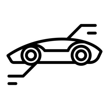 Smart car icon in thin line style Vector illustration graphic design