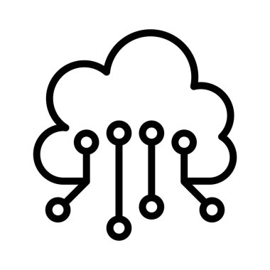 Cloud computing icon in thin line style Vector illustration graphic design