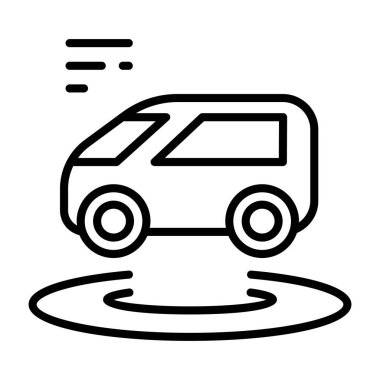 Smart car icon in thin line style Vector illustration graphic design