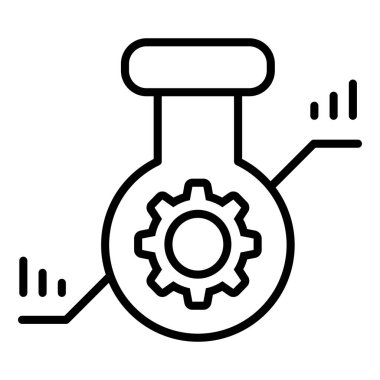 İnce çizgi biçimi Vektör grafik tasarımı ile deney simgesi