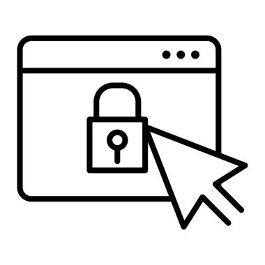 Güvenlik sistemi simgesi ince çizgi biçimi Vektör illüstrasyon grafik tasarımı