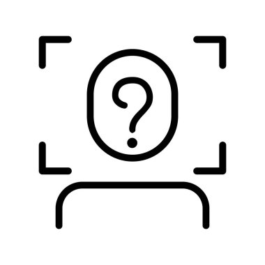 İnce çizgi biçimi Vektör grafik tasarımı ile yüz tanıma simgesi